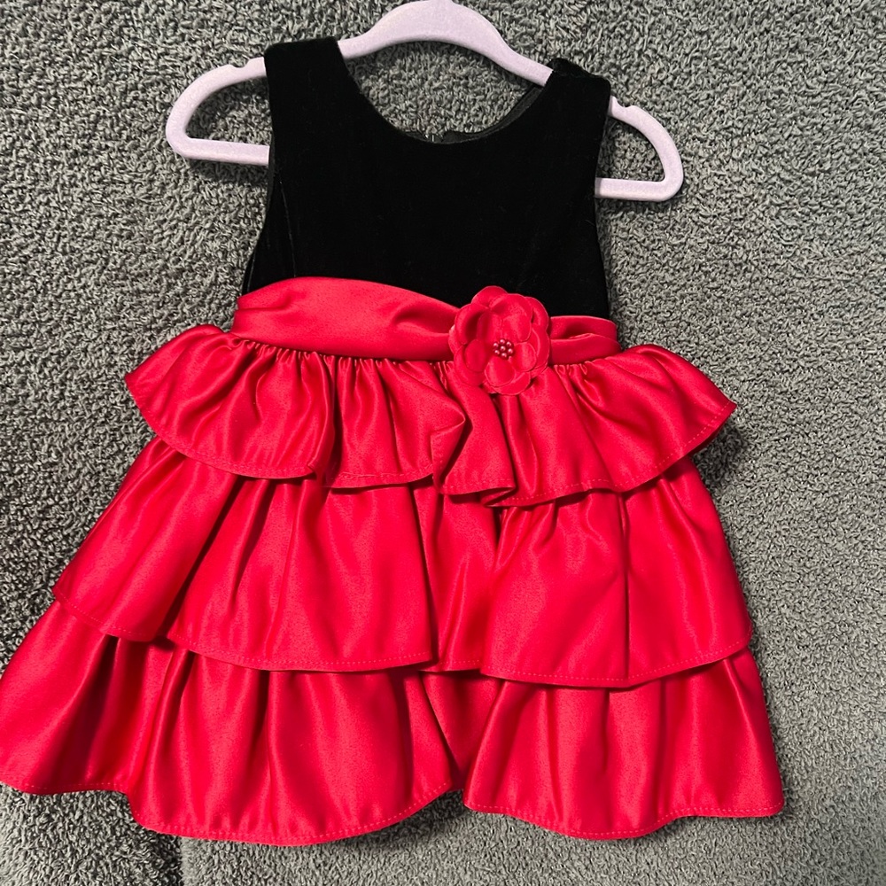 Infant red & black dress